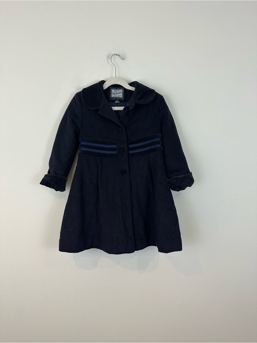 Rothschild Navy Collared Peacoat Vintage Size 4T Girl's Kids